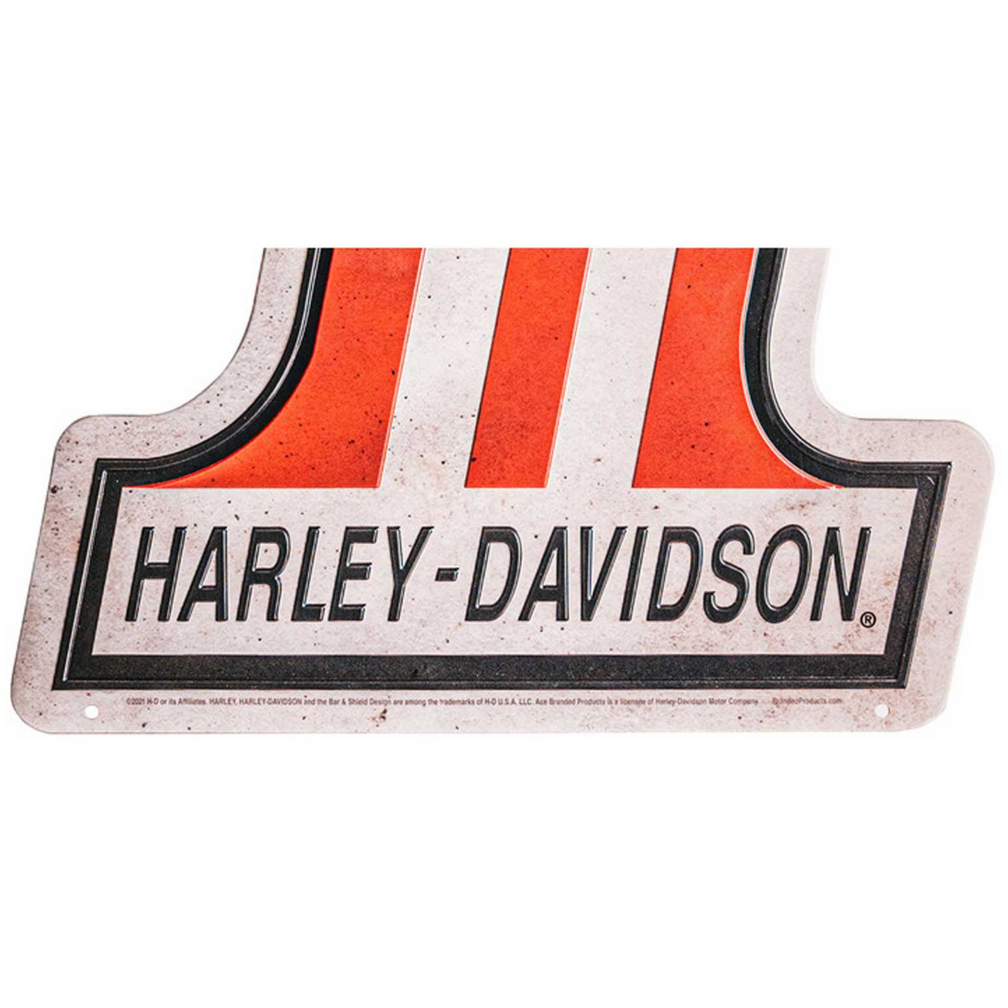 Harley-Davidson® Distressed Tin Sign, Embossed #1 RWB Logo