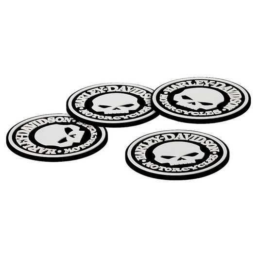 Harley-Davidson® Skull Rubber Coaster Set