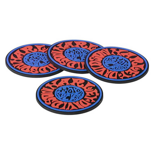 Harley-Davidson® 1970s Psychedelic Coaster Set - Contoured Rubber Construction