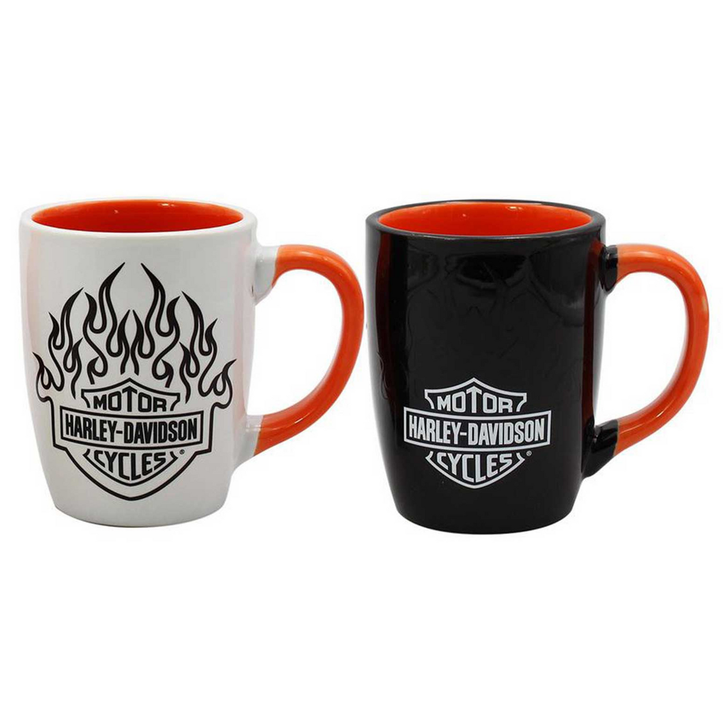 Harley-Davidson® Bar & Shield Flames Ceramic Mug Set - 15 oz.