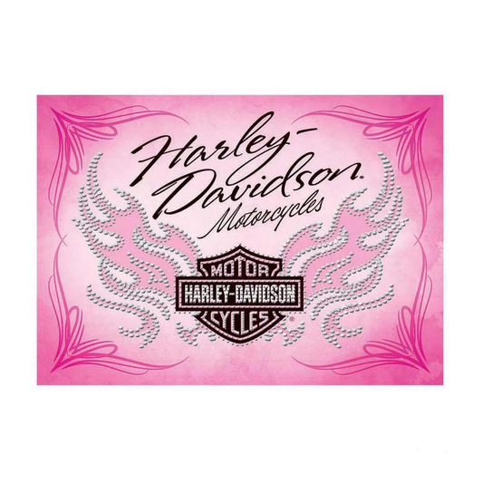 Harley-Davidson® Pink Bar & Shield Flames - Birthday Card