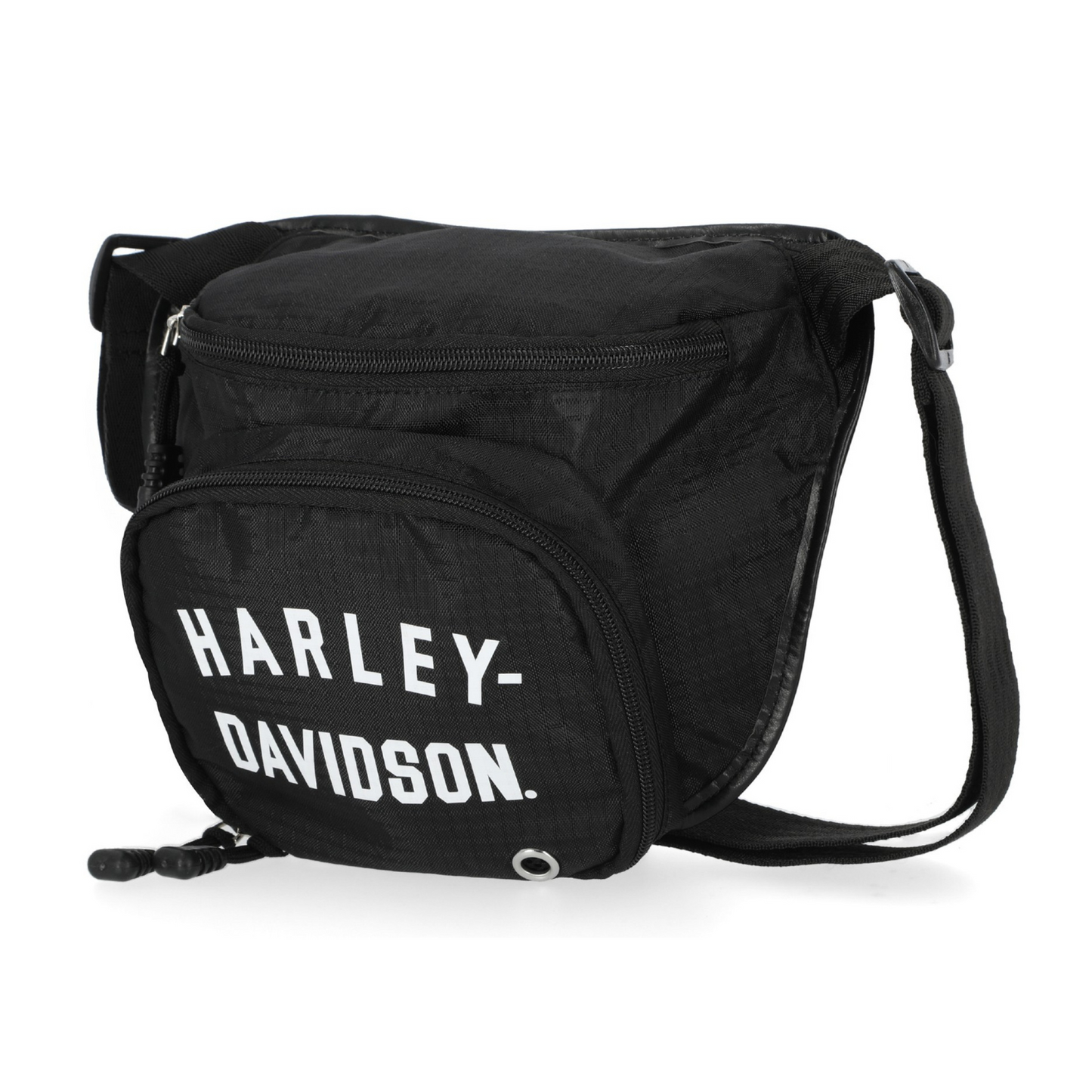 Harley Davidson Deluxe Nylon Bumbag Adjustable Waistband Black Gasoline Alley Harley Davidson