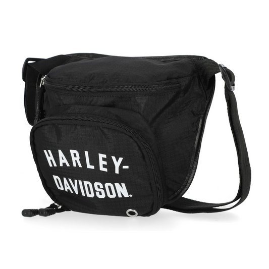 Harley-Davidson® Deluxe Nylon Bumbag - Adjustable Waistband - Black