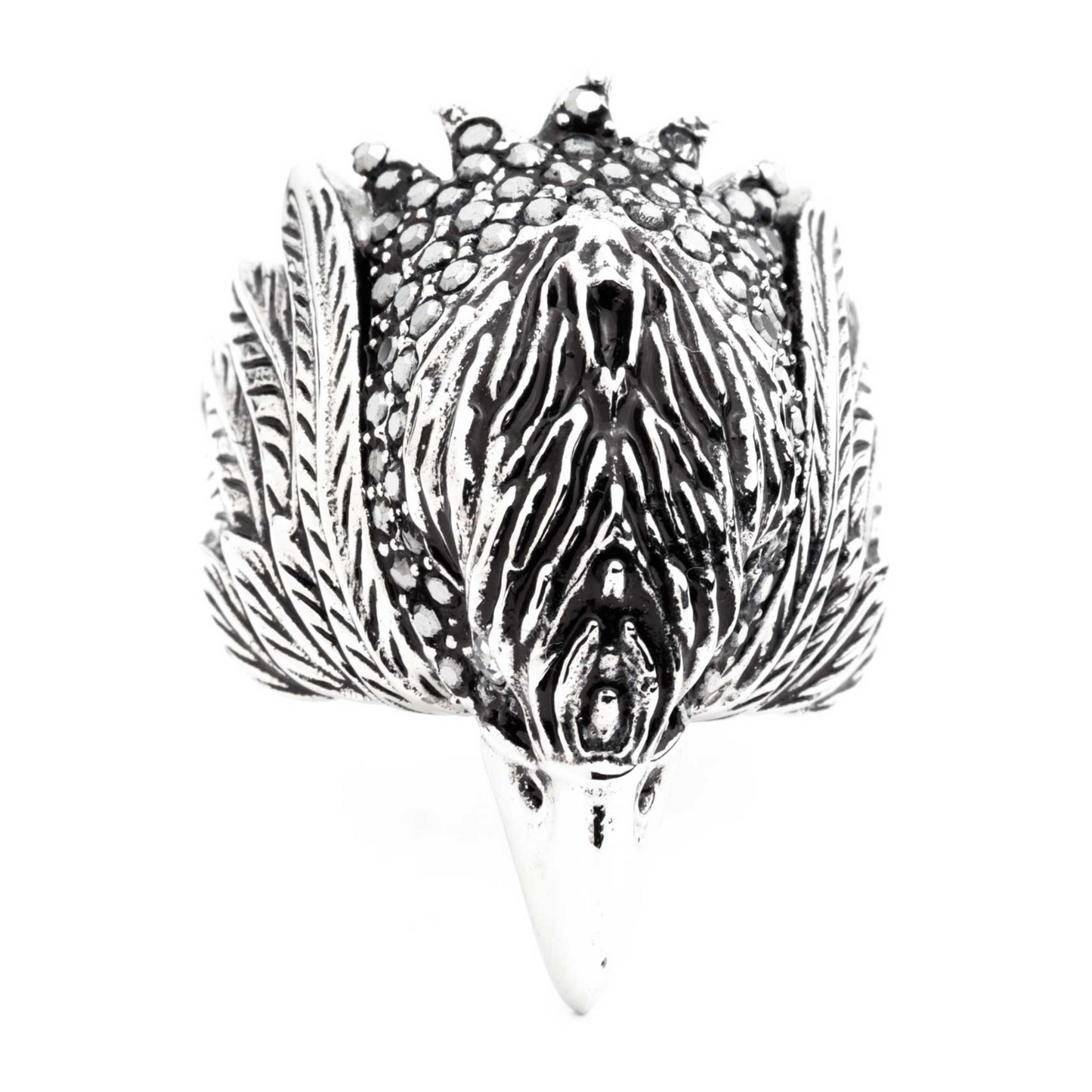 Harley-Davidson® Men's Sculpted Eagle Head Ring - Silver Stainless Steel