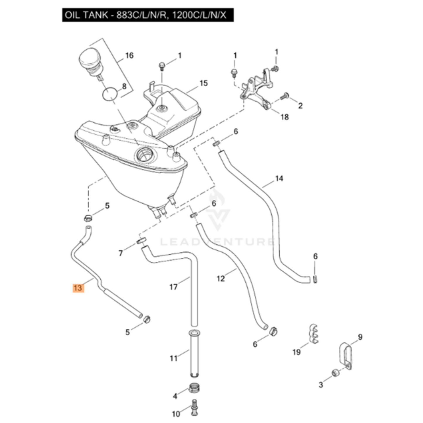 Harley-Davidson® Oil Tank Vent Line - Sportster '10-'13