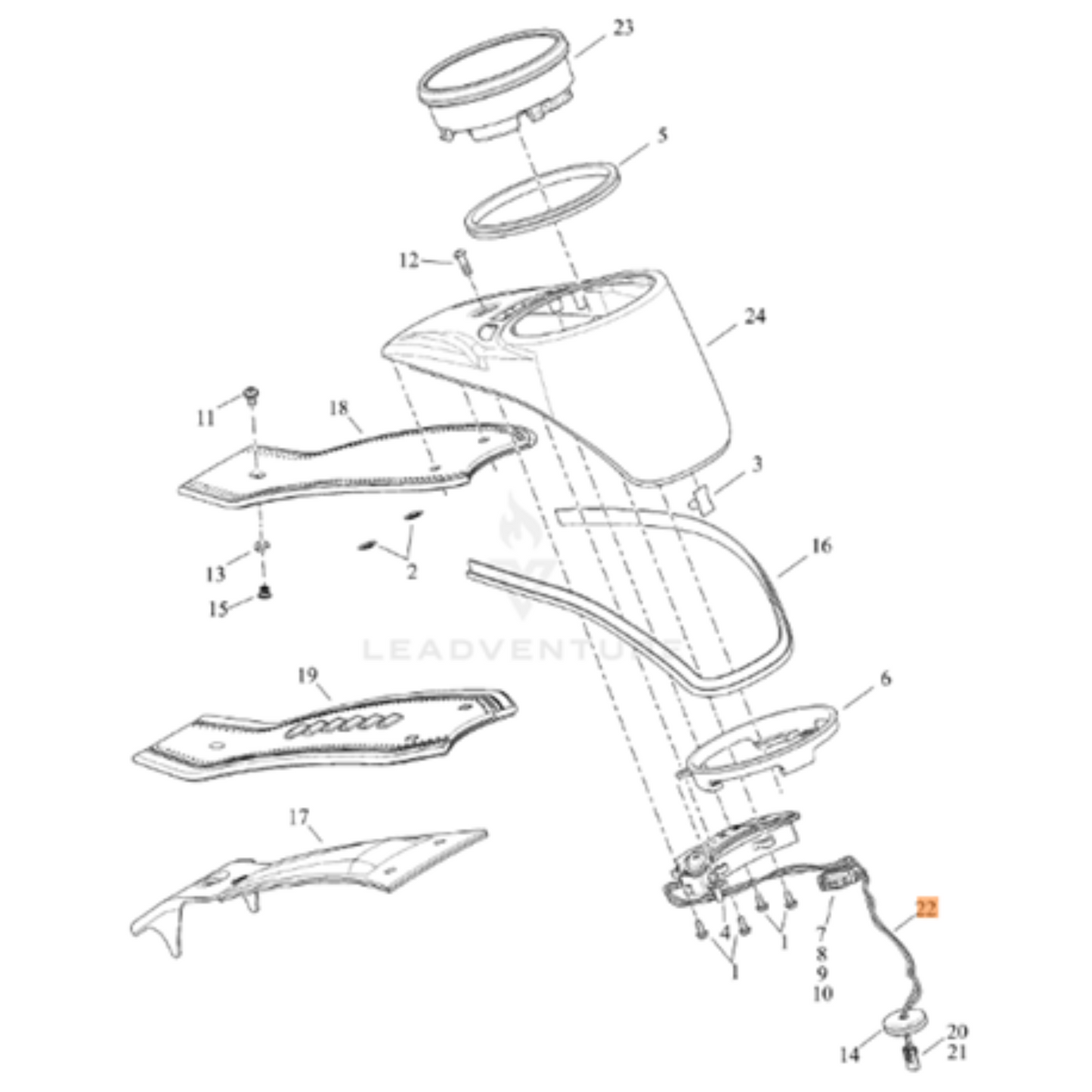 Harley-Davidson® Wiring Harness and Lights for Console Indicator