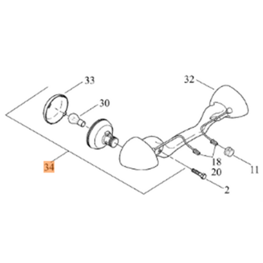 Harley-Davidson® Rear Turn Signal Assembly - Touring '04-'07