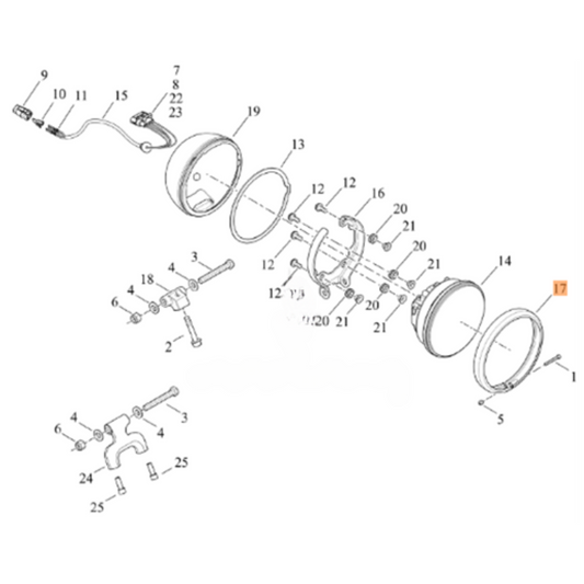 Harley-Davidson® 5-3/4 Headlight Trim Ring - Chrome