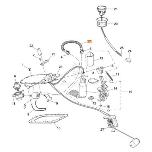 Harley-Davidson® Fuel Pump Hose - Pump to Filter