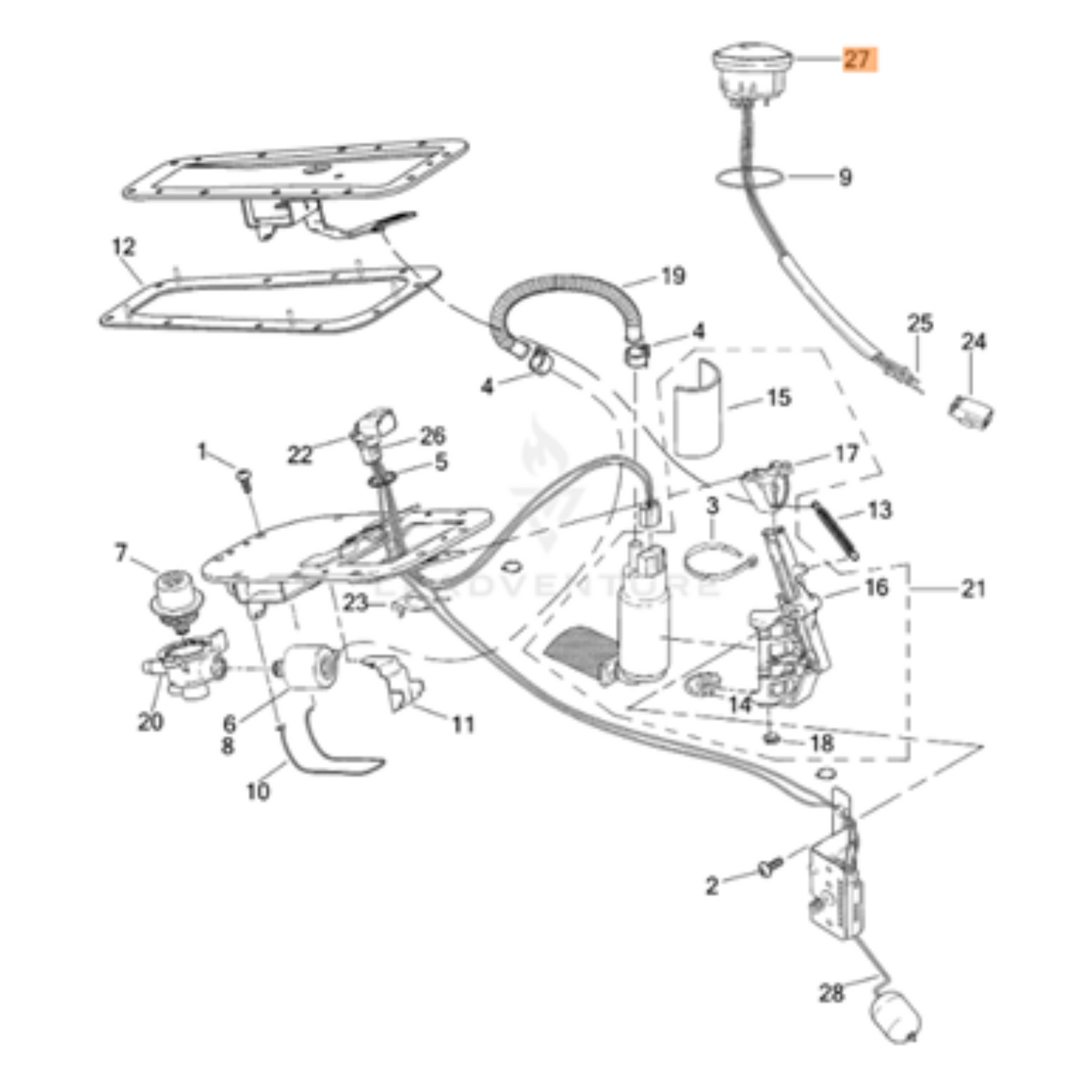 Harley-Davidson® Fuel Gauge Faux Gas Cap - EFI