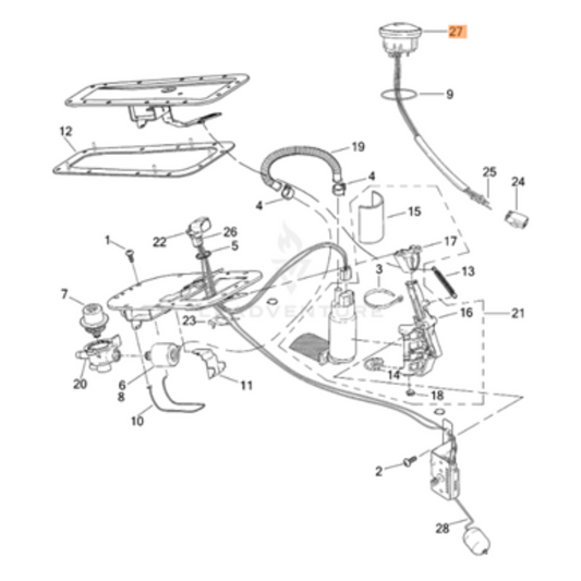 Harley-Davidson® Fuel Gauge Faux Gas Cap - EFI