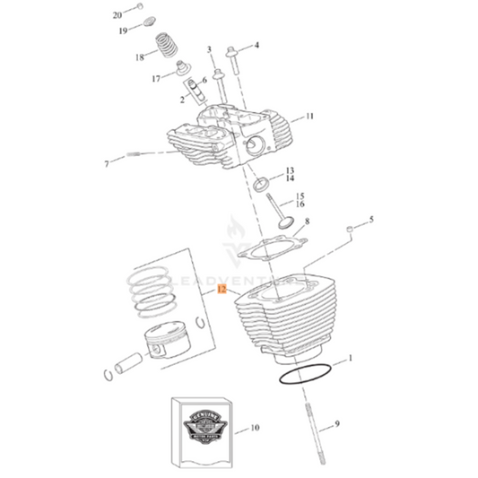 Harley-Davidson® Cylinder & Piston Kit - 96ci Black