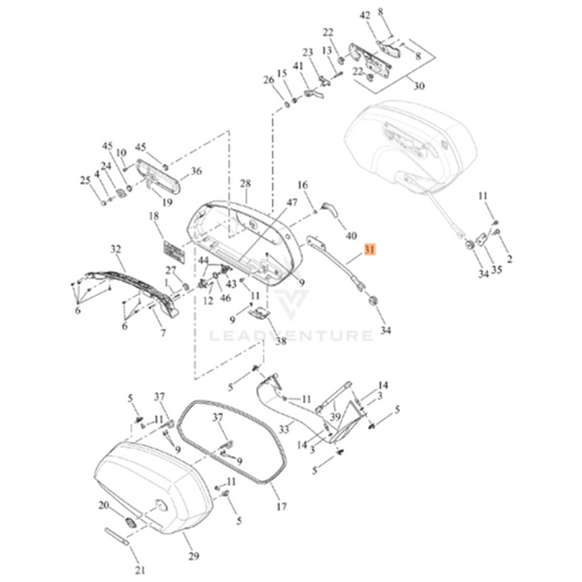 Harley-Davidson® Left Side Saddlebag Bracket - Sport Glide