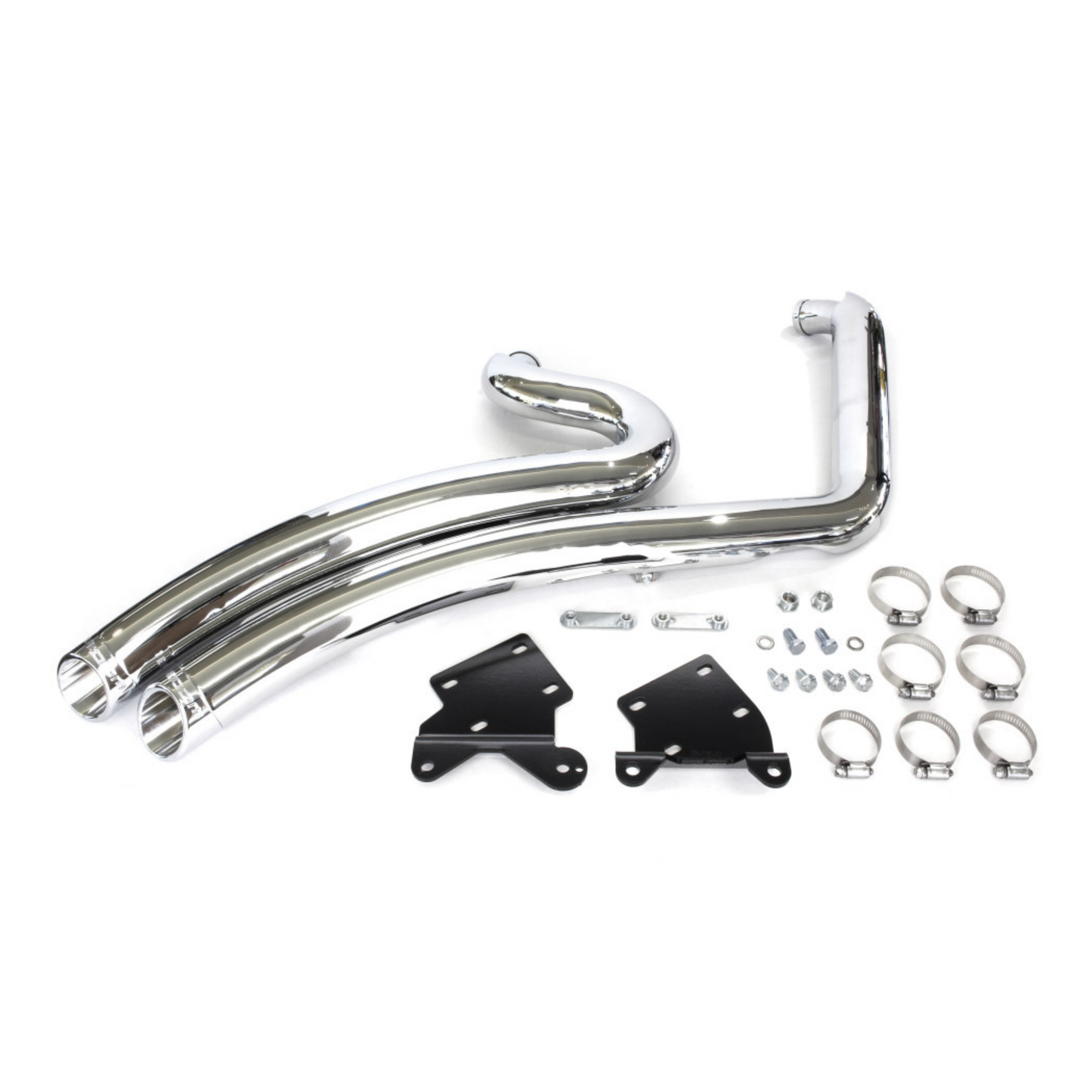 Freedom Performance Sharp Curve Radius Exhaust – Chrome With Chrome End Caps. Fits Softail 2018up