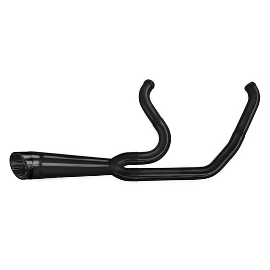 TBR Exhaust - Shorty Turnout 2-1 Exhaust – Black with Black End Cap - Fits Breakout, Fat Boy & FXDR 2018up.