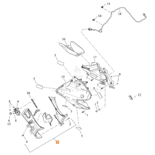 Harley-Davidson® Right Lower Air Duct Assembly - Road Glide '15-'19