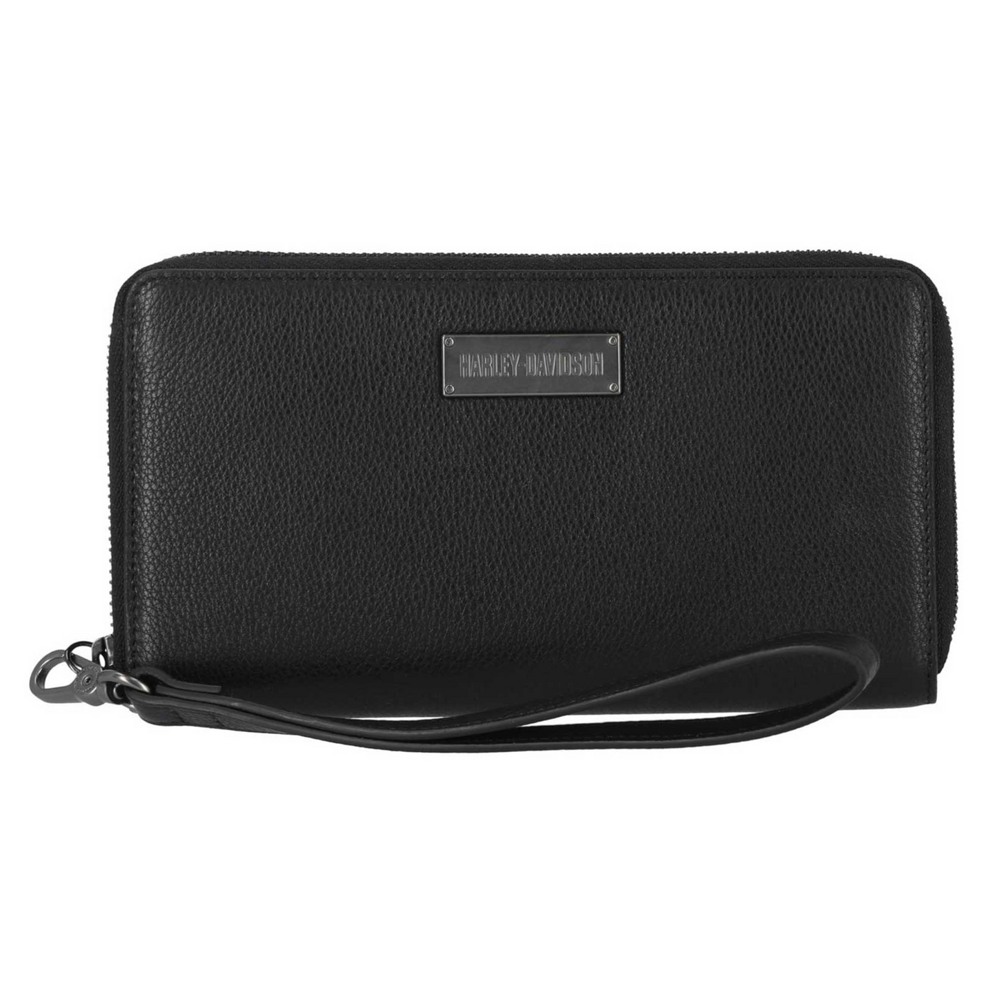 Harley-Davidson® Women's Classic Zip Around Leather Wallet w/ Wristlet - Black