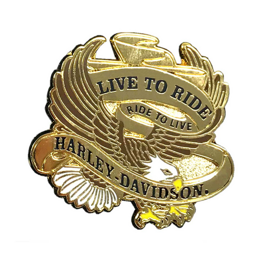 Harley-Davidson® 1.25 in. Live to Ride Eagle Pin - Shiny Gold Finish