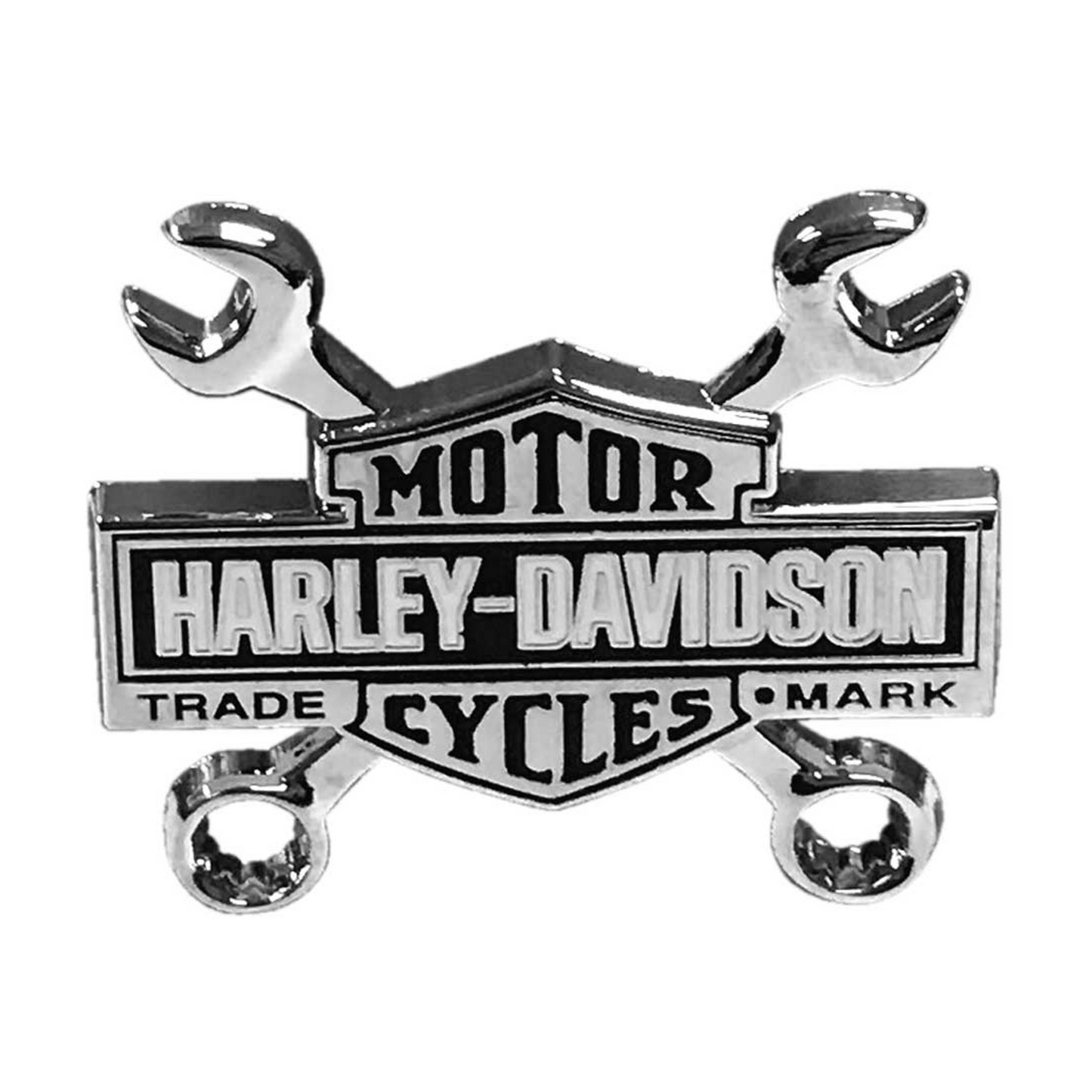 Harley-Davidson® 1.5 in. Trademark Bar & Shield Wrench Pin - Silver Nickel Finish