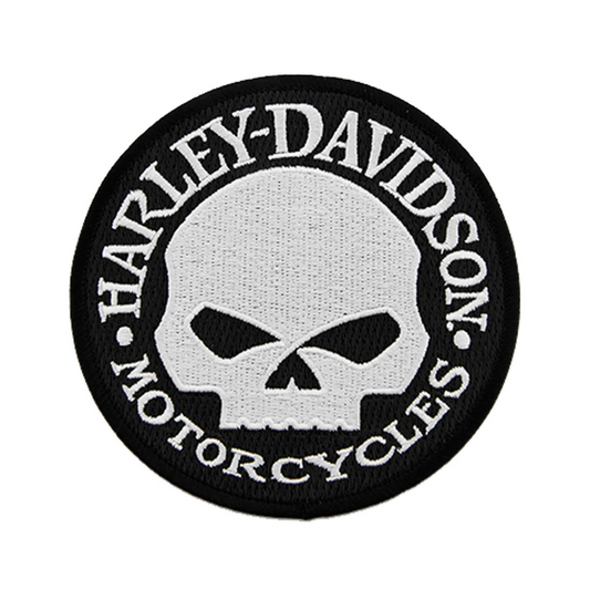 Harley-Davidson® 4 in. Embroidered Willie G Skull Logo Small Emblem Sew-On Patch