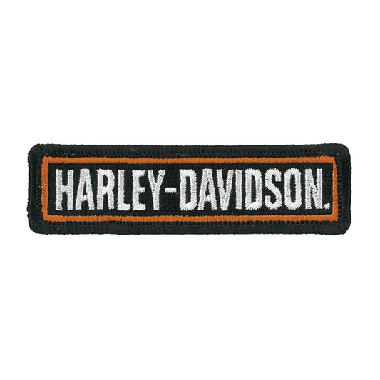 Harley-Davidson® 3.5 inch Embroidered Bold H-D Script Emblem Sew-On Patch - Black