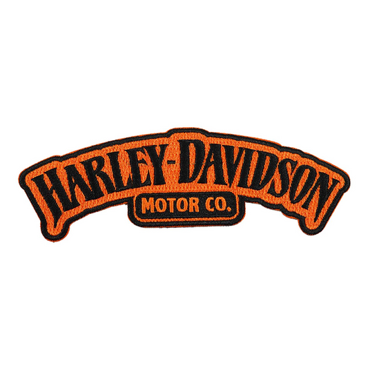 Harley-Davidson® 6 in. Embroidered Haunted Harley Emblem Sew-On Patch - Orange