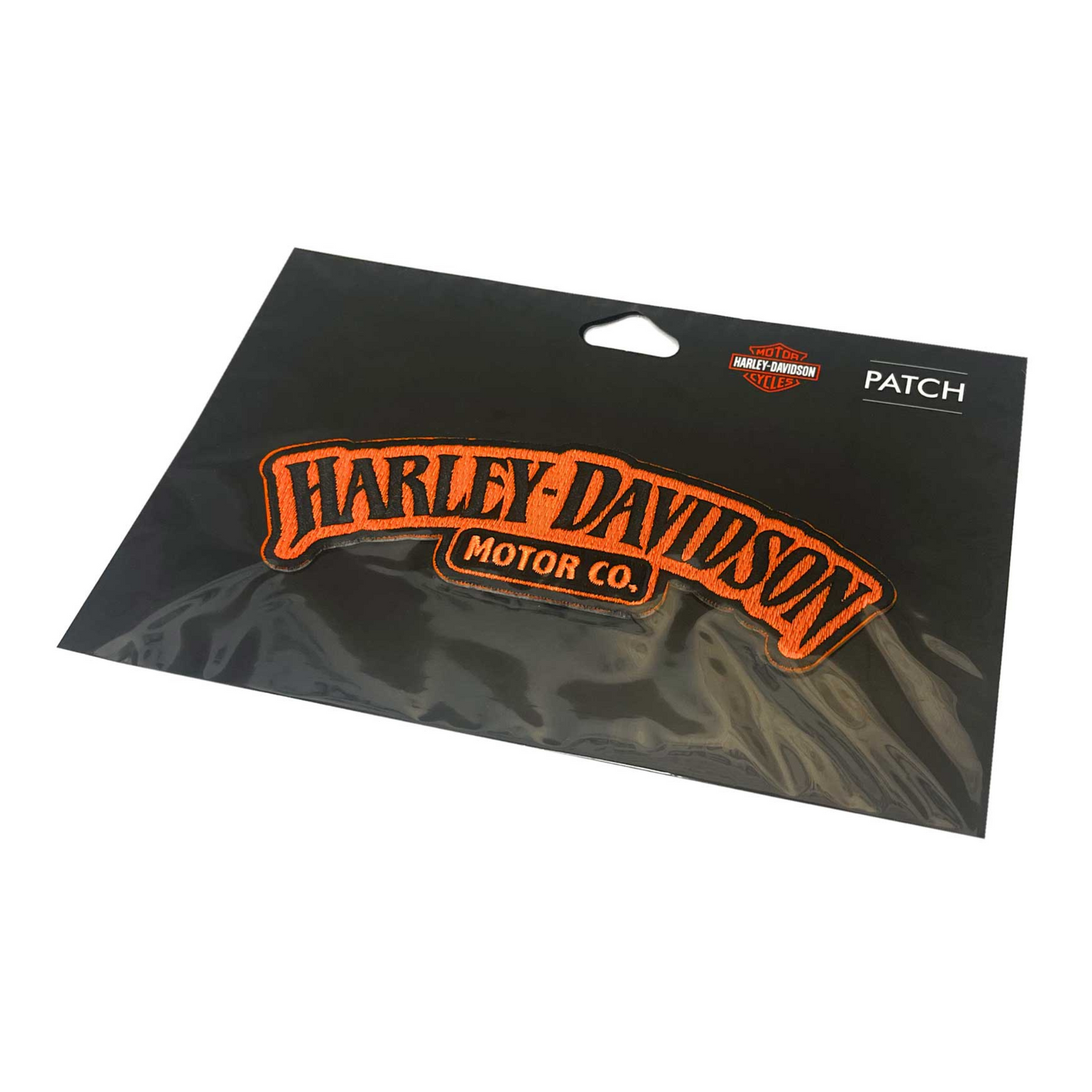 Harley-Davidson® 6 in. Embroidered Haunted Harley Emblem Sew-On Patch - Orange