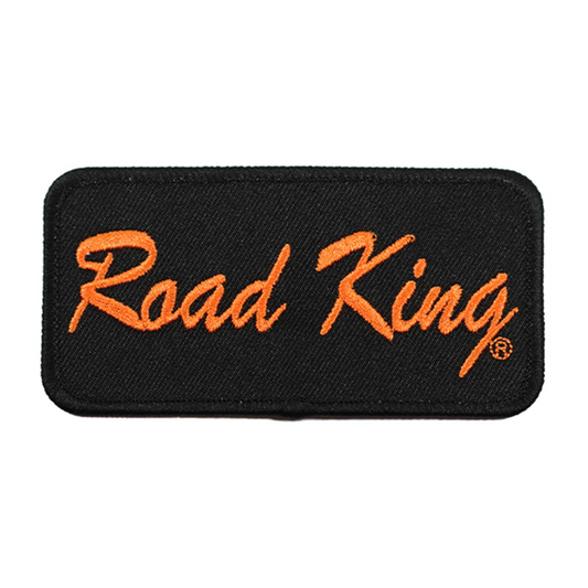 Harley-Davidson® 4 in. Embroidered Road King Emblem Sew-On Patch - Black/Orange