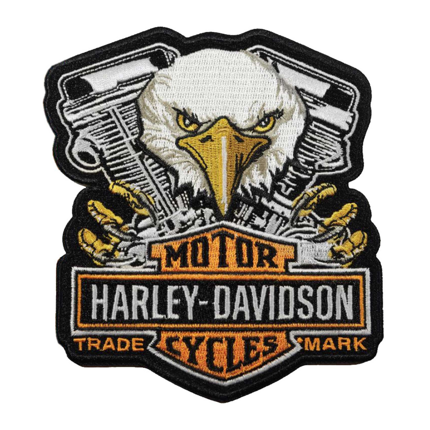 Harley-Davidson® 5 in. Embroidered Snatched Eagle Emblem Sew-On Patch - Black