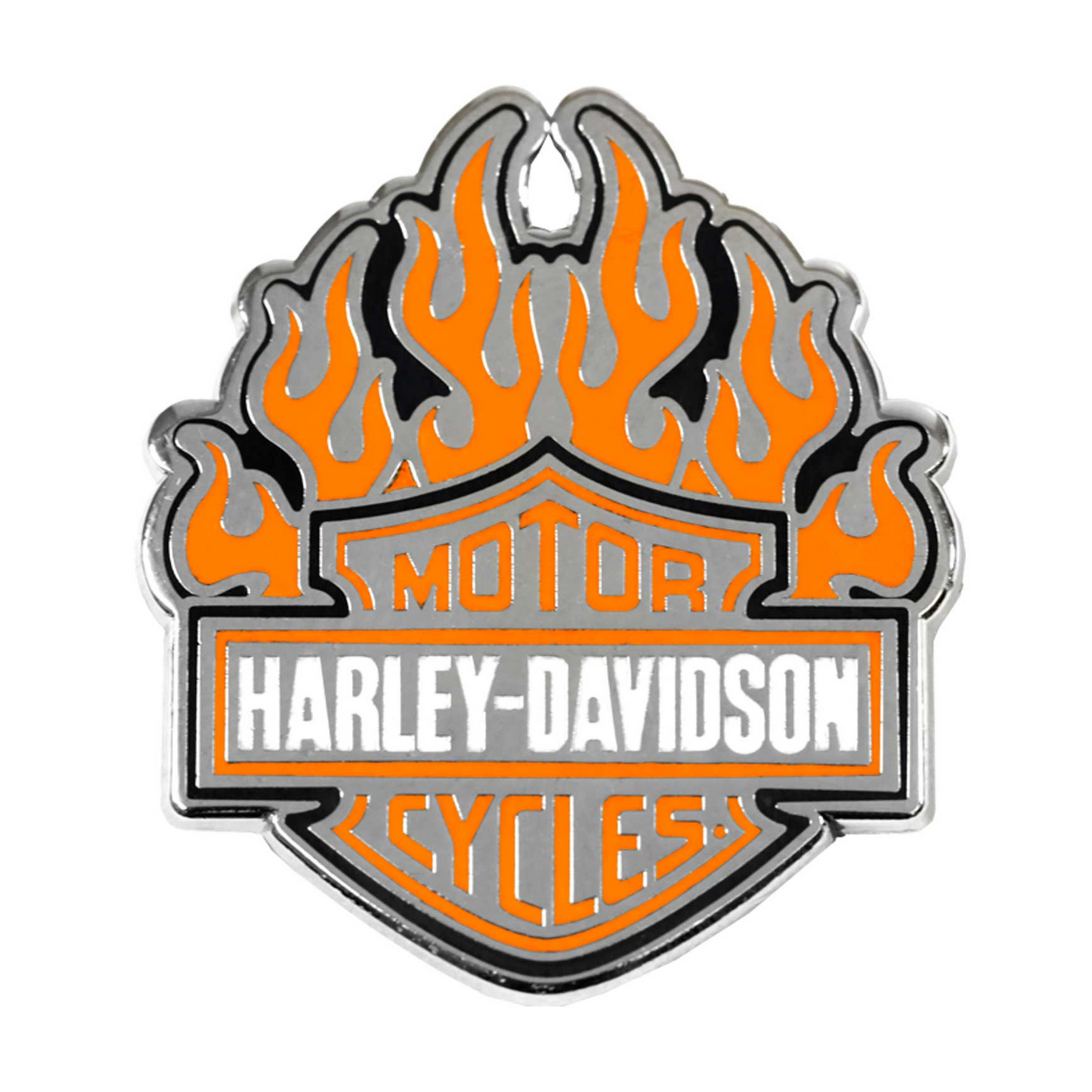 Harley-Davidson® 1.25 inch. Fire Starter Bar & Shield Metal Pin - Silver Finish