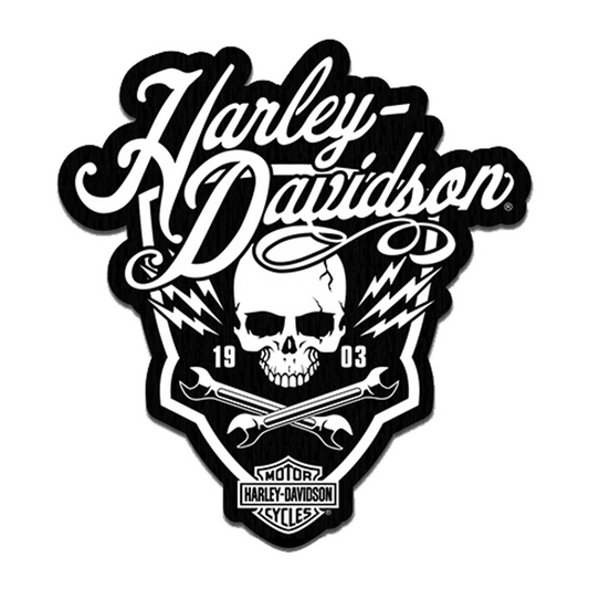 Harley-Davidson® 3.5 in. Embroidered Bolts n' Doodads Emblem Sew-On Patch - Black