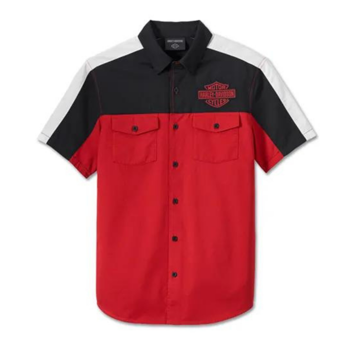 Harley-Davidson® Men's Darting Shirt - Colorblocked - Chili Pepper