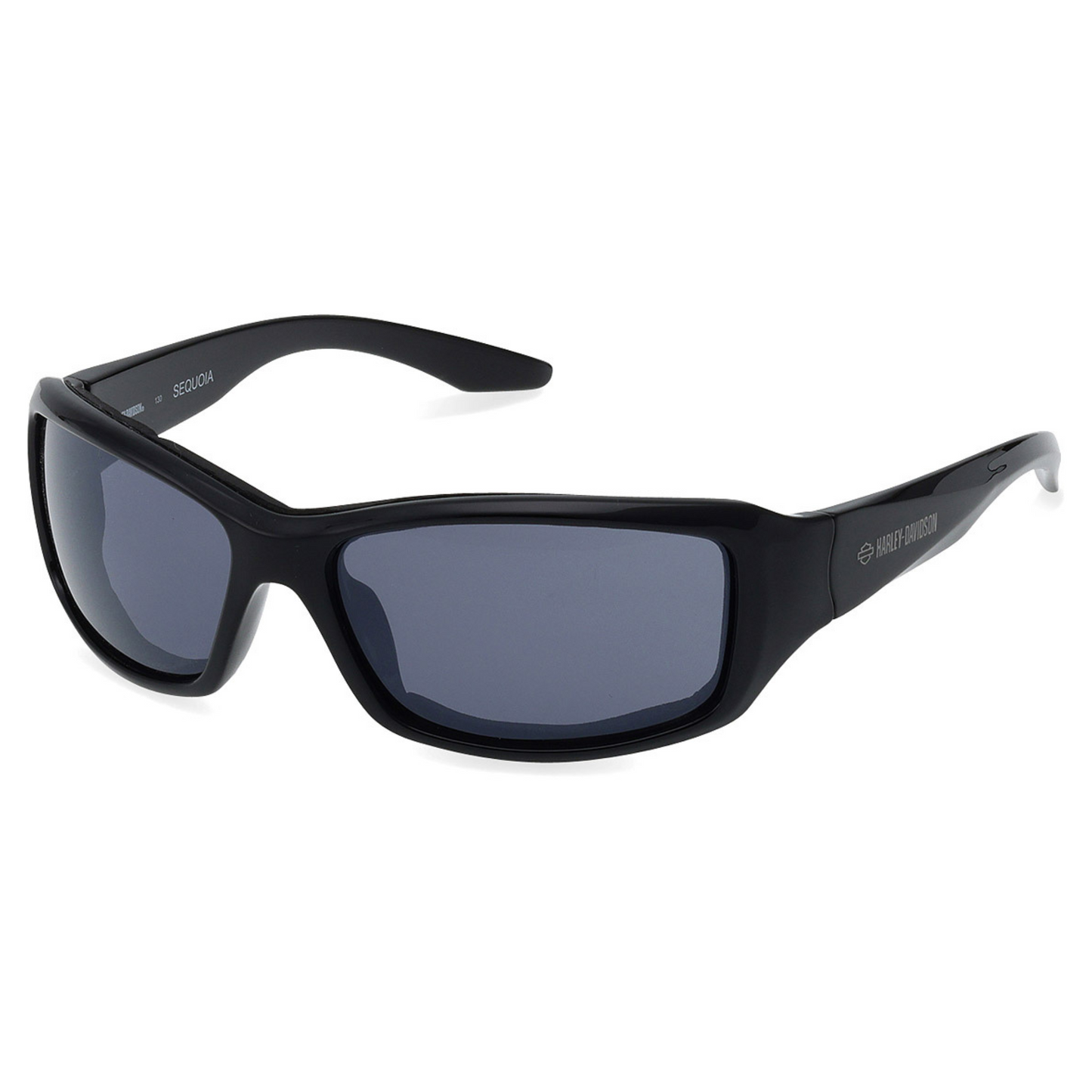 Harley-Davidson® Sequoia Petite Rectangular Plastic Men's Sunglasses - Shiny Black