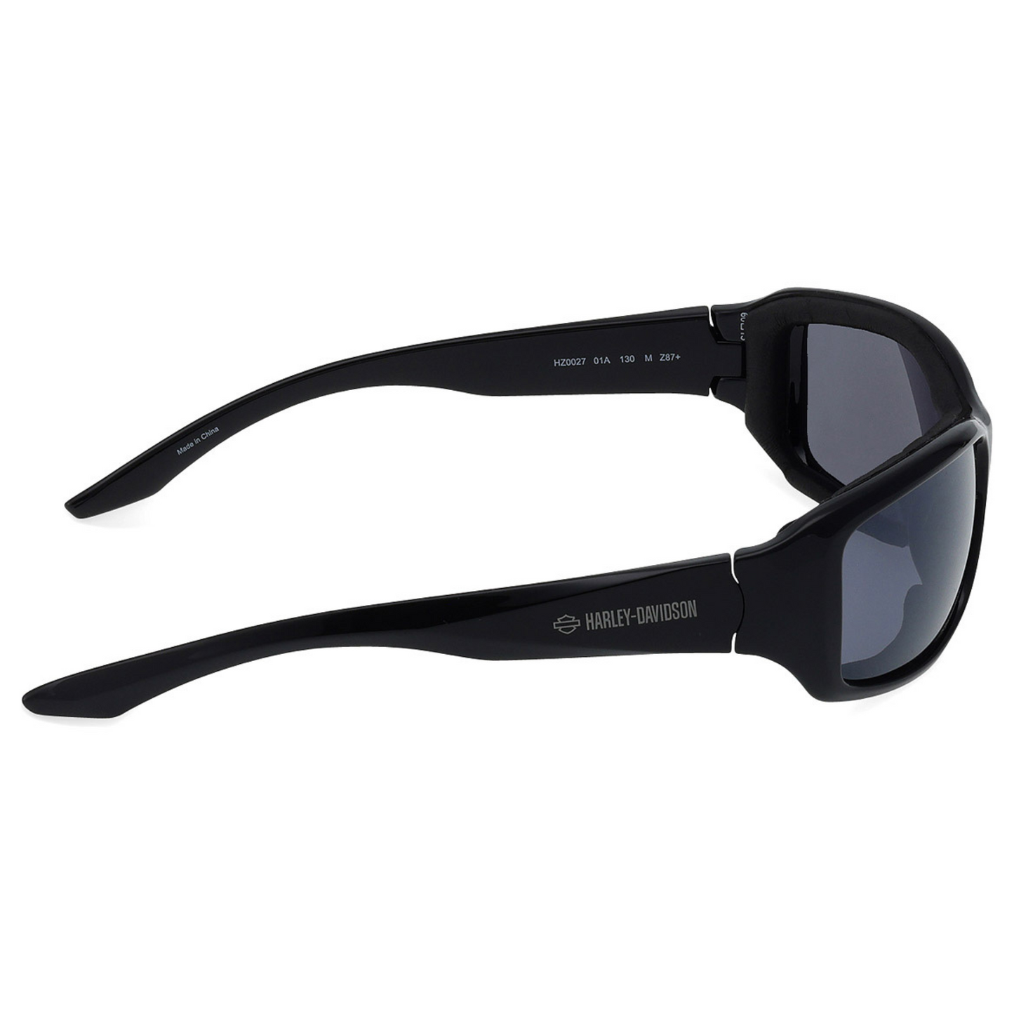 Harley-Davidson® Sequoia Petite Rectangular Plastic Men's Sunglasses - Shiny Black