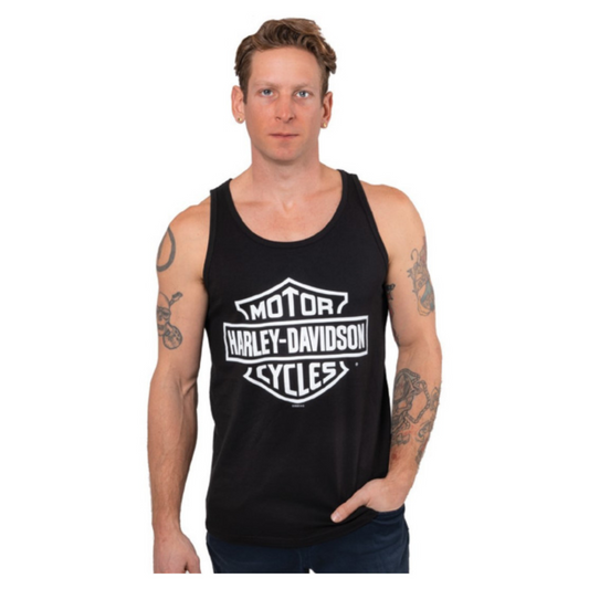 Gasoline Alley Harley-Davidson® Bar & Shield Dealer Tank Tee - Black/ White