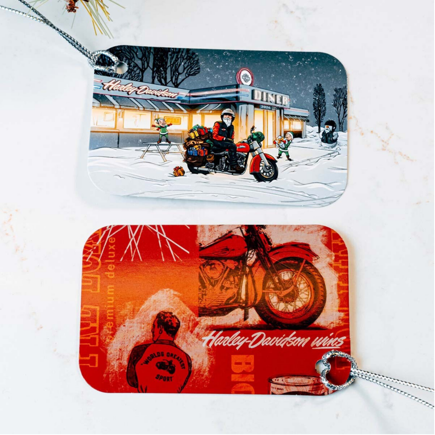 Harley-Davidson® Biker Santa / Big Twin Gift Tags Set