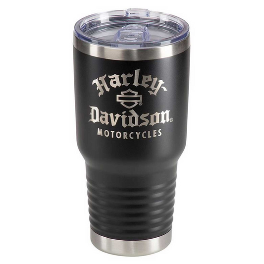 Harley-Davidson® Old English Travel Tumbler - 30 Oz. Double-Wall Stainless Steel