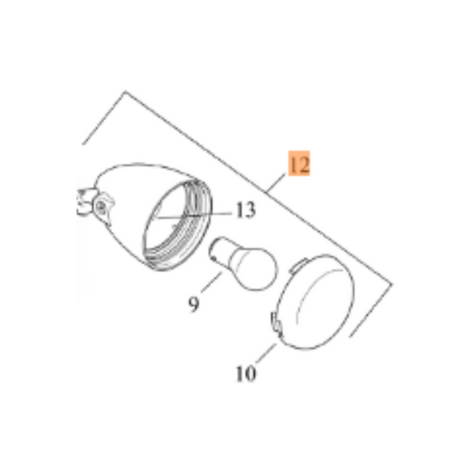 Harley-Davidson® Front Turnsignal Assembly - Chrome with Amber Lens