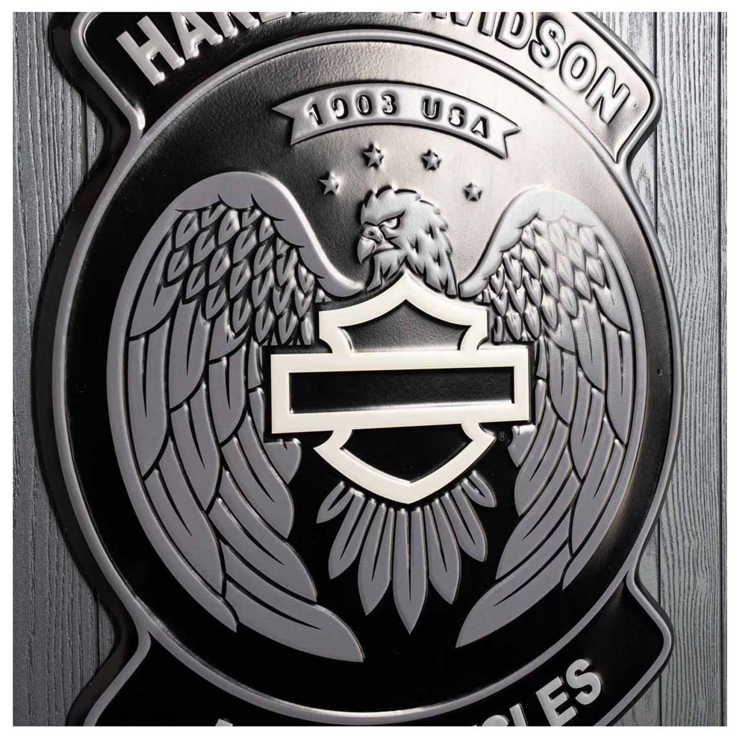 Harley-Davidson® Embossed Tin Sign - Open Bar & Shield Eagle