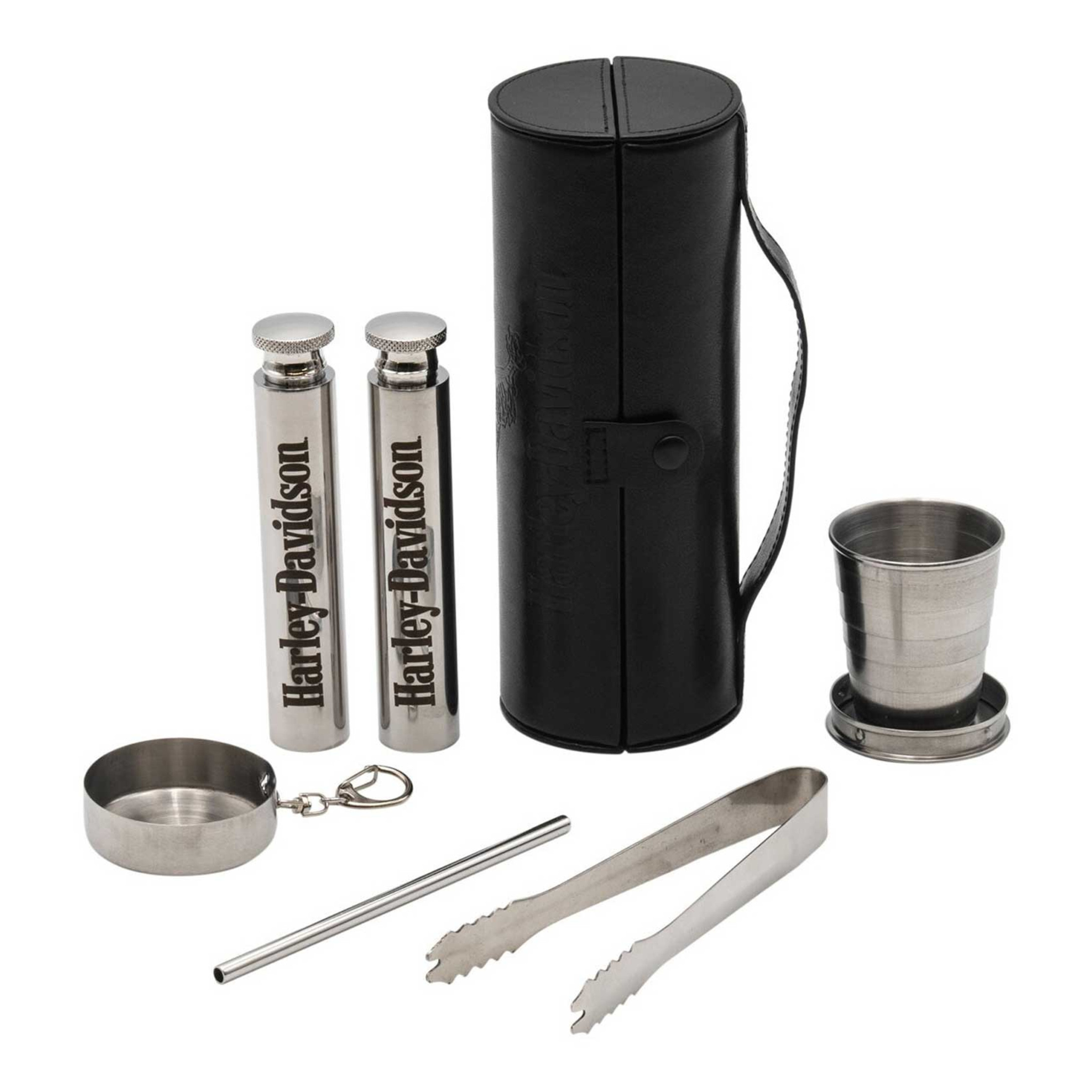 Harley-Davidson® Open Bar & Shield Eagle Travel Bar Set - Stainless St ...
