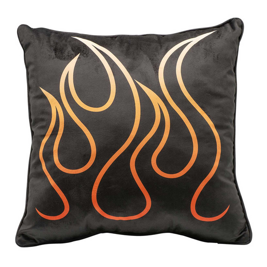 Harley-Davidson® Flames Embossed Bar & Shield Fleece Decorative Pillow - Black