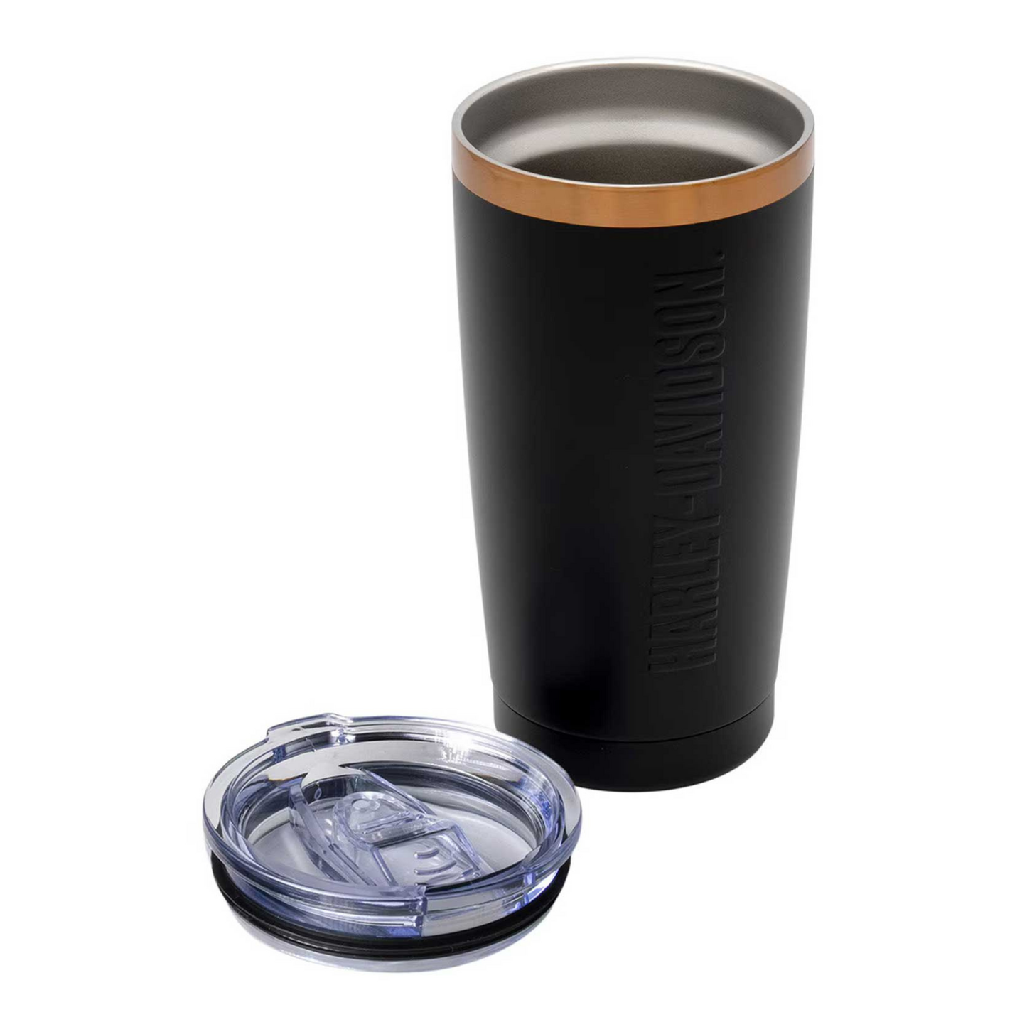 Harley-Davidson® Embossed H-D Travel Mug – Black Stainless Steel, 20 oz.