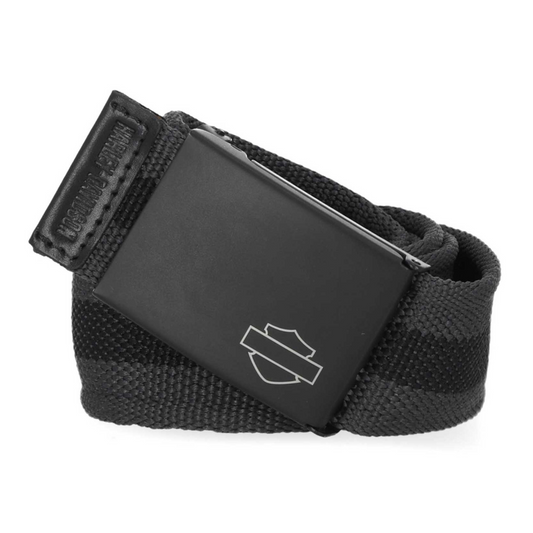 Harley-Davidson® Men's Tactical Gun Metal Bar & Shield Buckle Nylon Web Belt