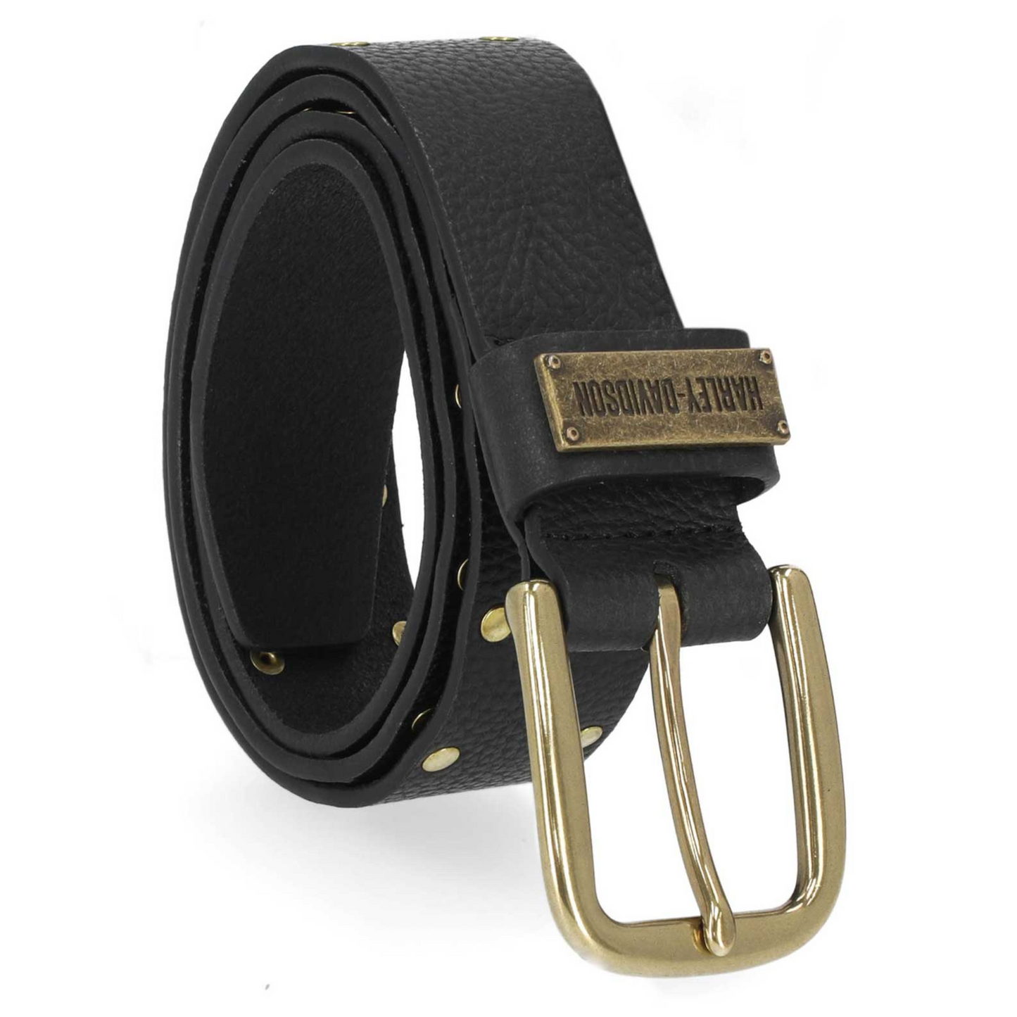 Harley-Davidson® Women's Vintage Rivet Stud Strap Genuine Leather Belt - Black