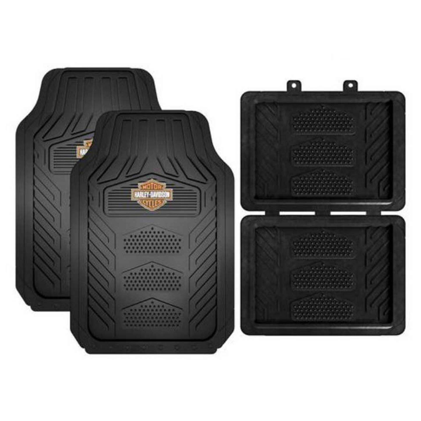 Harley-Davidson® Weatherpro 4 Piece Rubber Floor Mats - Universal-Fit