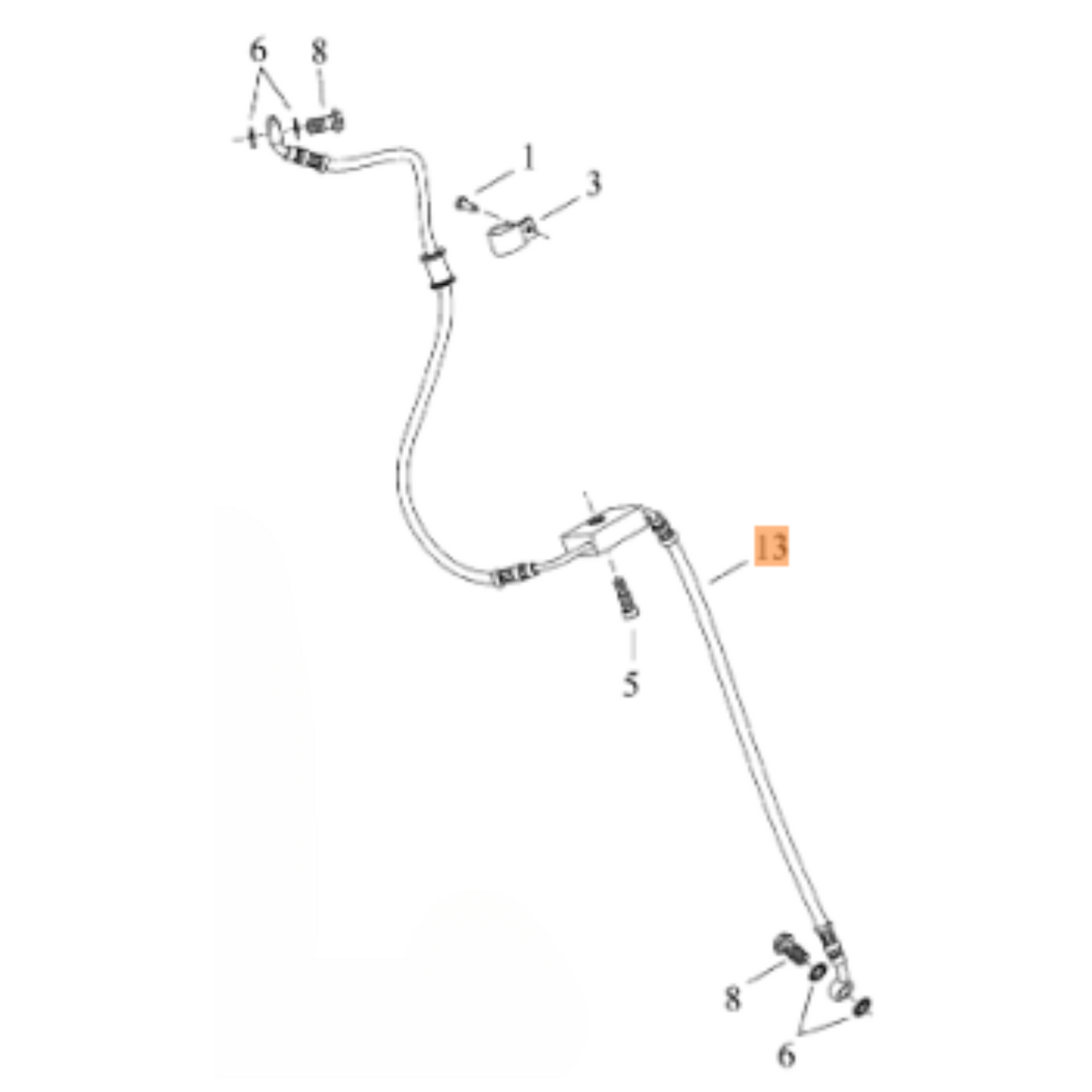 Harley-Davidson® Front Brake Line - Master Cylinder to Caliper - '14-'22 Sportster Iron 883