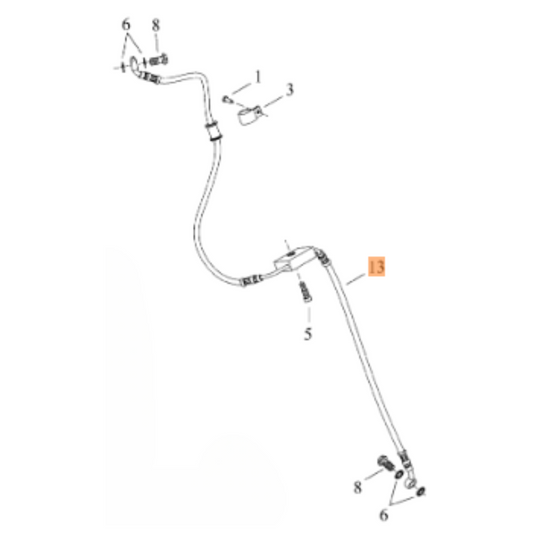 Harley-Davidson® Front Brake Line - Master Cylinder to Caliper - '14-'22 Sportster Iron 883