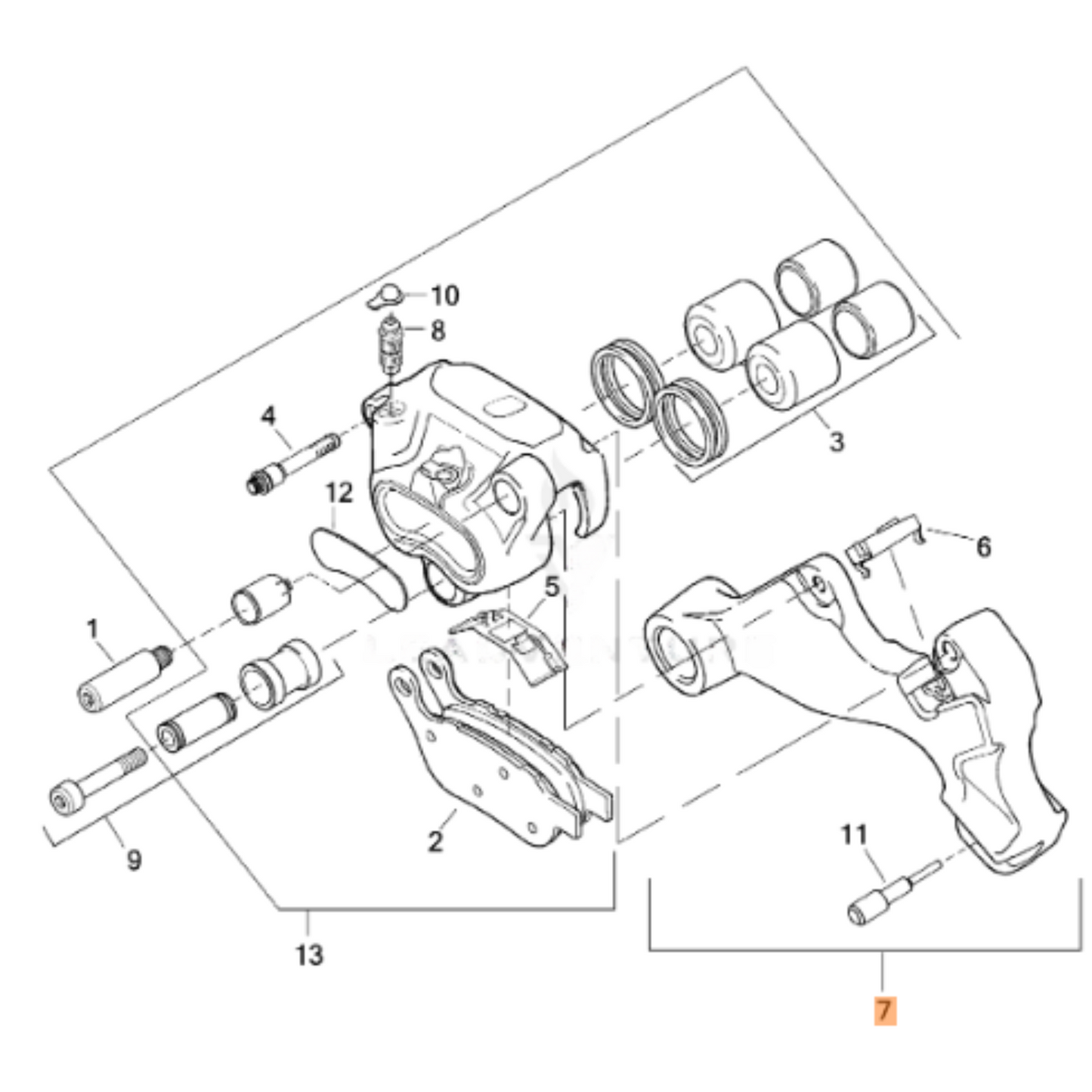 Harley-Davidson® Rear Brake Caliper Mounting Bracket - Softail '08-'17