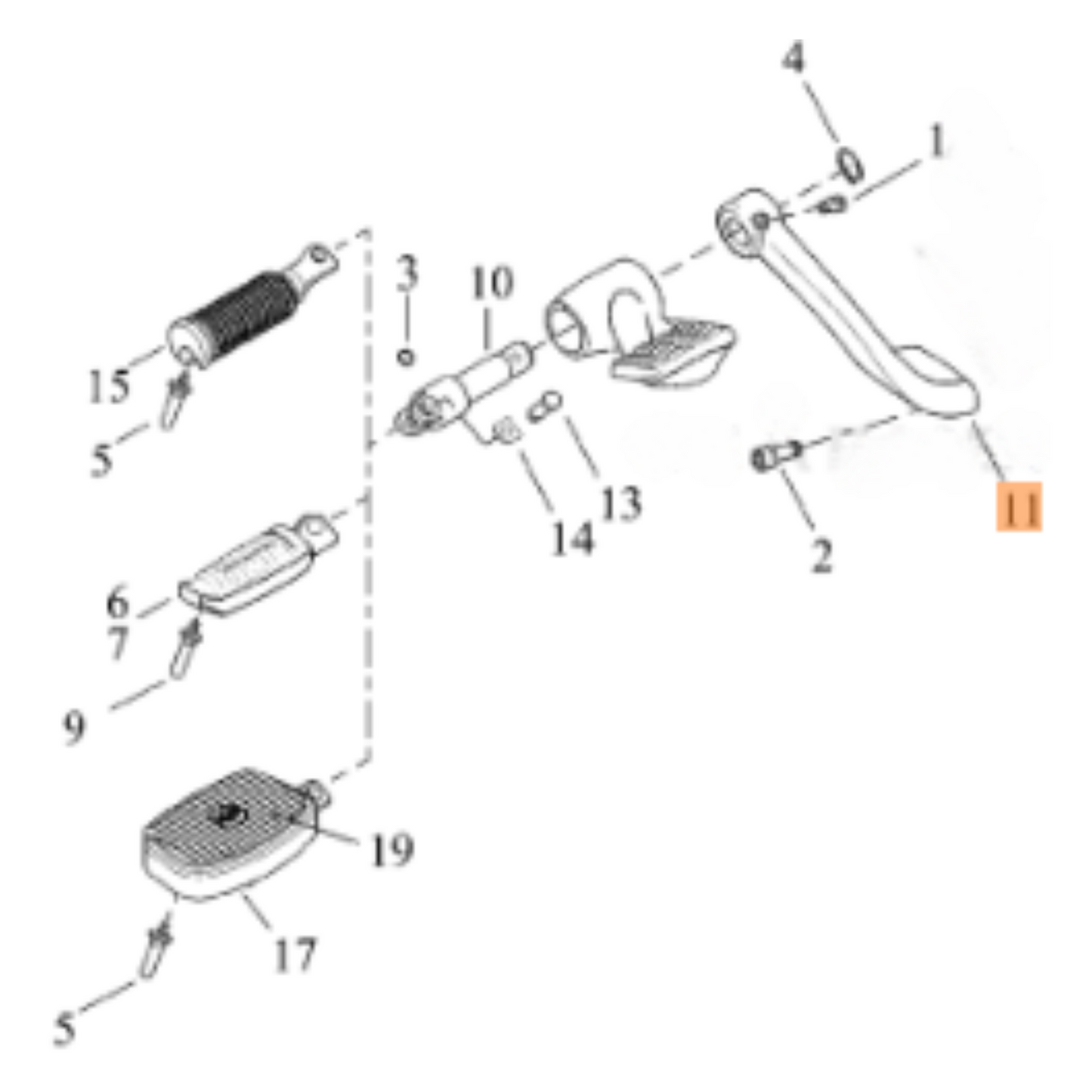 Harley-Davidson® Right Footpeg Mounting Bracket - Sportster Mid Controls