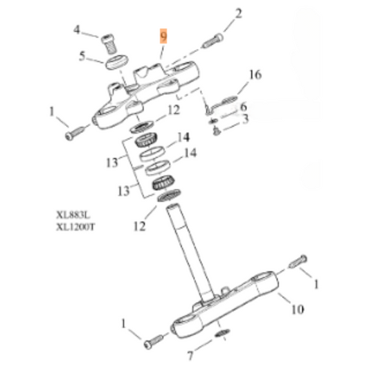 Harley-Davidson® Upper Triple Tree - XL1200T & XL883L '11-'20